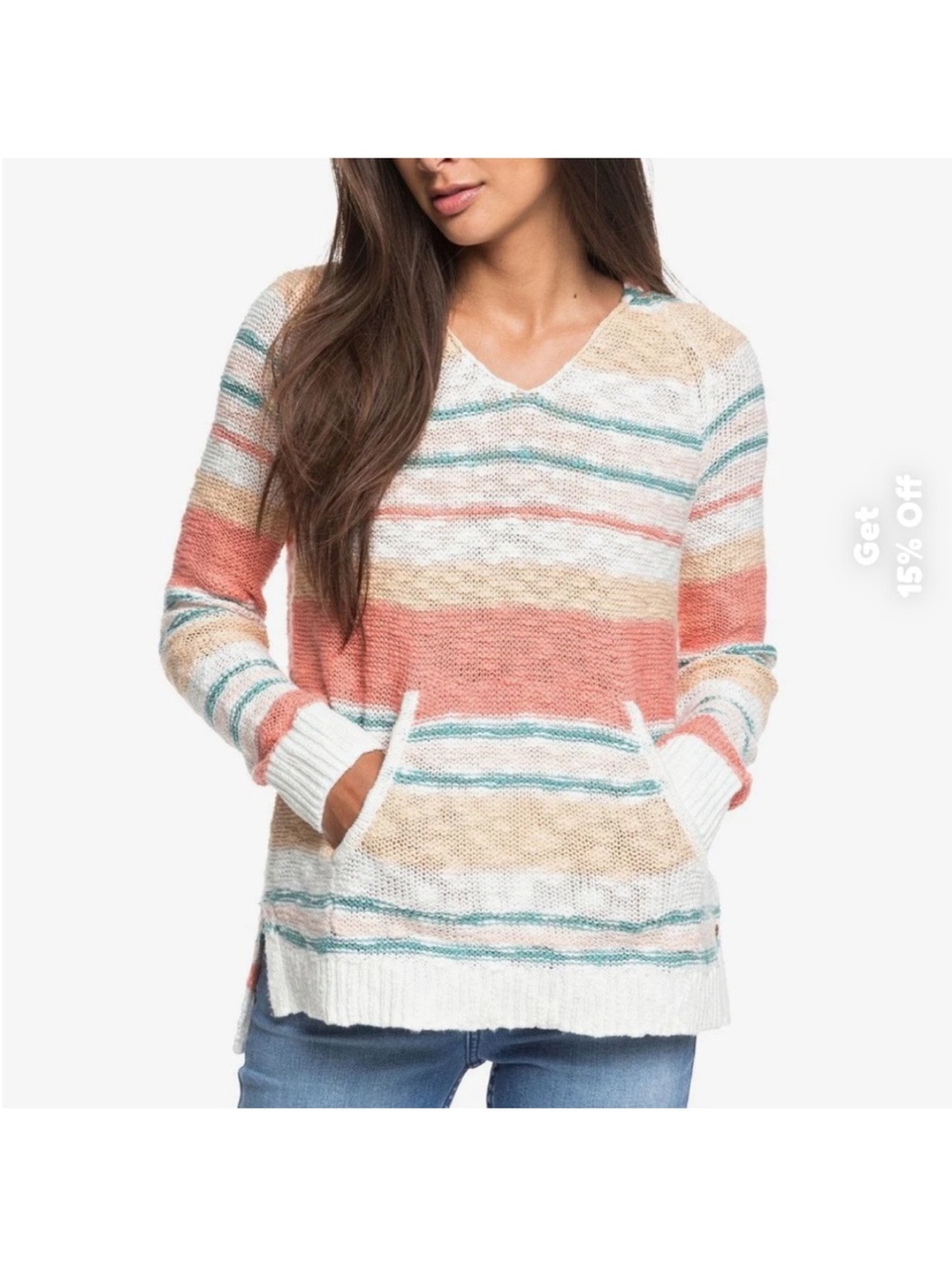 EUC Roxy cotton knit sweater hoodie size S